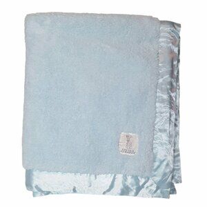 Little Giraffe Blue Chenille Satin Trim Lovey Security Blanket 31" X 36" NEW